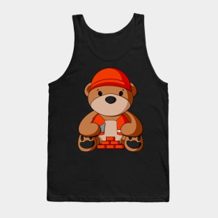 Bricklayer Teddy Bear Tank Top